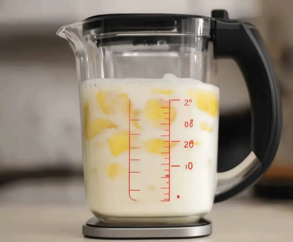 Black springform pan containing a freshly baked cheesecake with a pale yellow