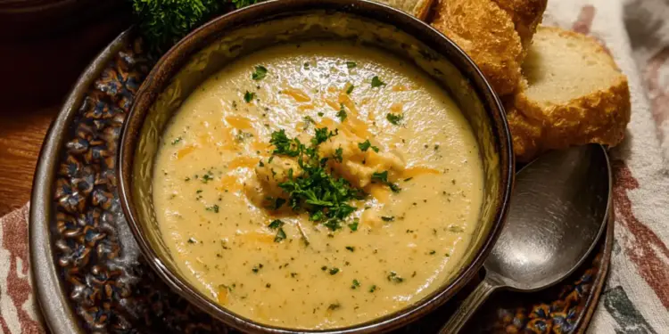 Hearty Cheddar Garlic Herb Potato Soup
