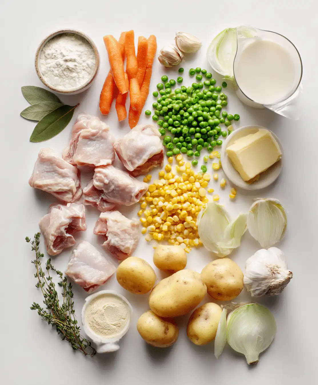 Healthy pot pie soup ingredients