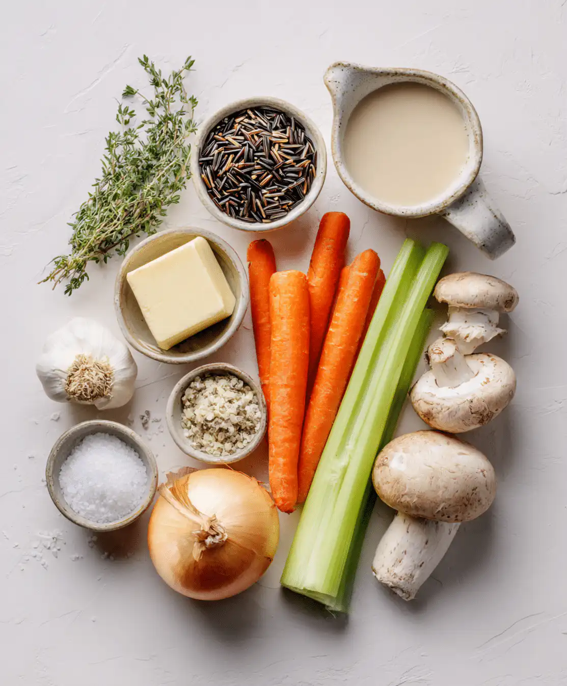 Wild rice soup ingredients