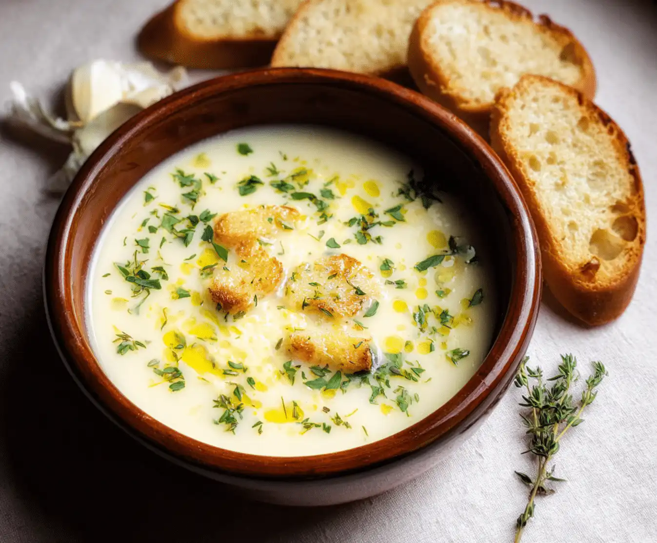 Country French Garlic Soup - Velvety Winter Comfort Recipe