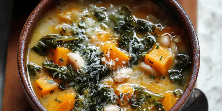 butternut squash kale white bean soup