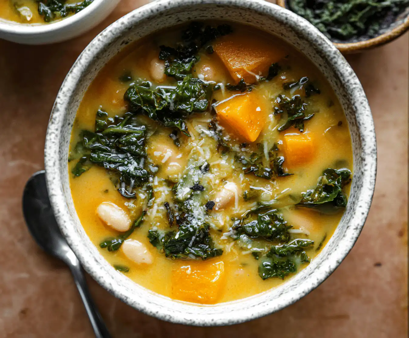 Butternut Squash Kale and White Bean Soup