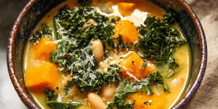 butternut squash kale white bean soup