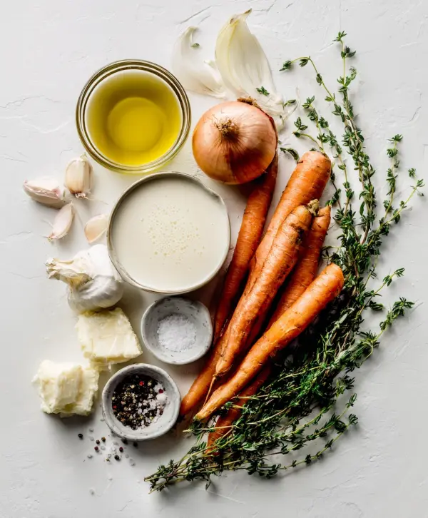 Creamy carrot soup recipe ingredients