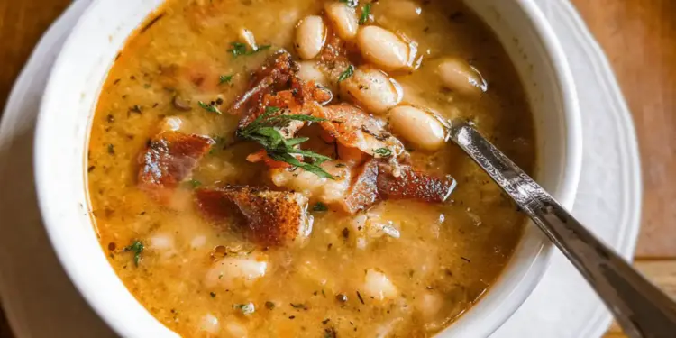 white bean soup with bacon