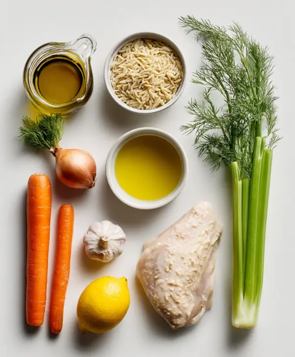 Lemon Chicken Orzo Soup ingredients