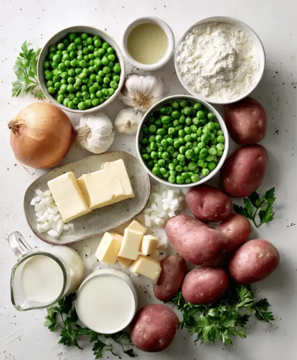 Creamed peas and potatoes ingredients