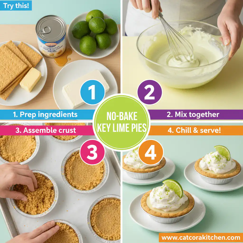 card recipe ingredients and instructions No-Bake Key Lime Pies