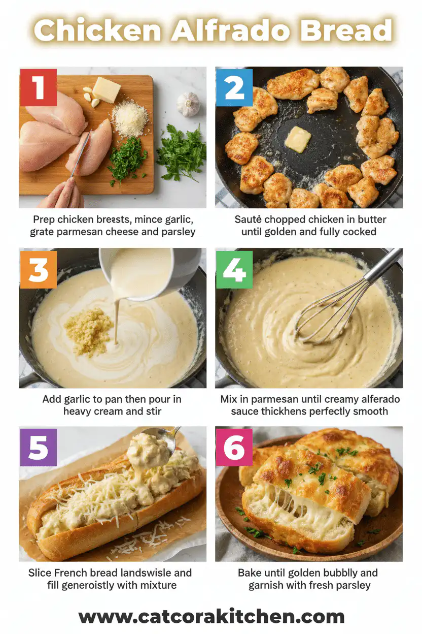 Alfredo chicken bread How to Make 