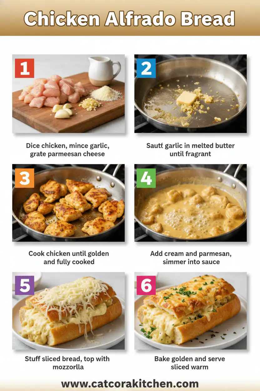 Alfredo chicken bread How to Make 
