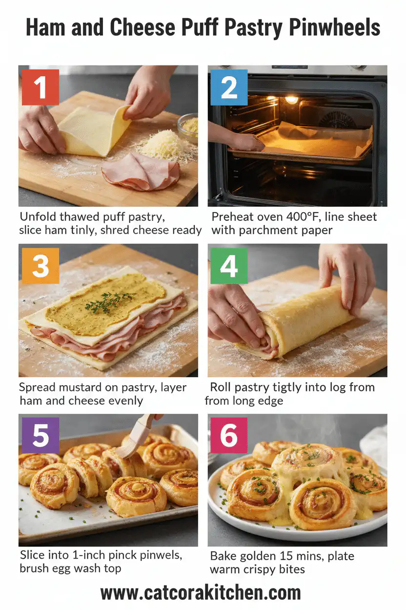 Ham and cheese puff pastry How to Make 