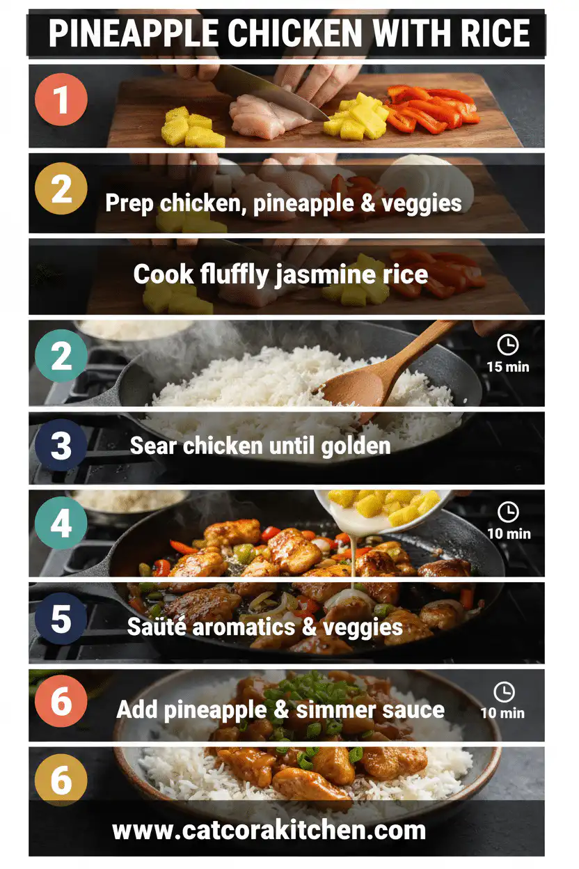 Pineapple chicken with rice How to Make