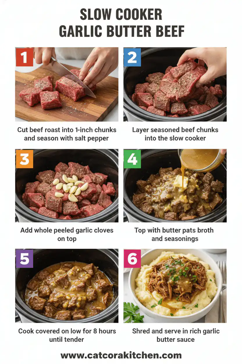 Slow Cooker Garlic Butter Beef How to Make 