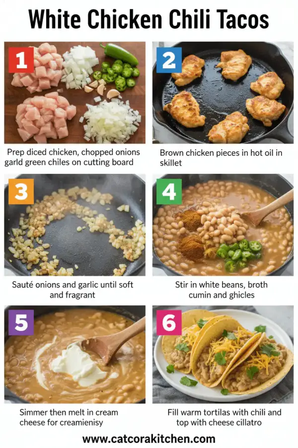 White chicken chili tacos How to Make