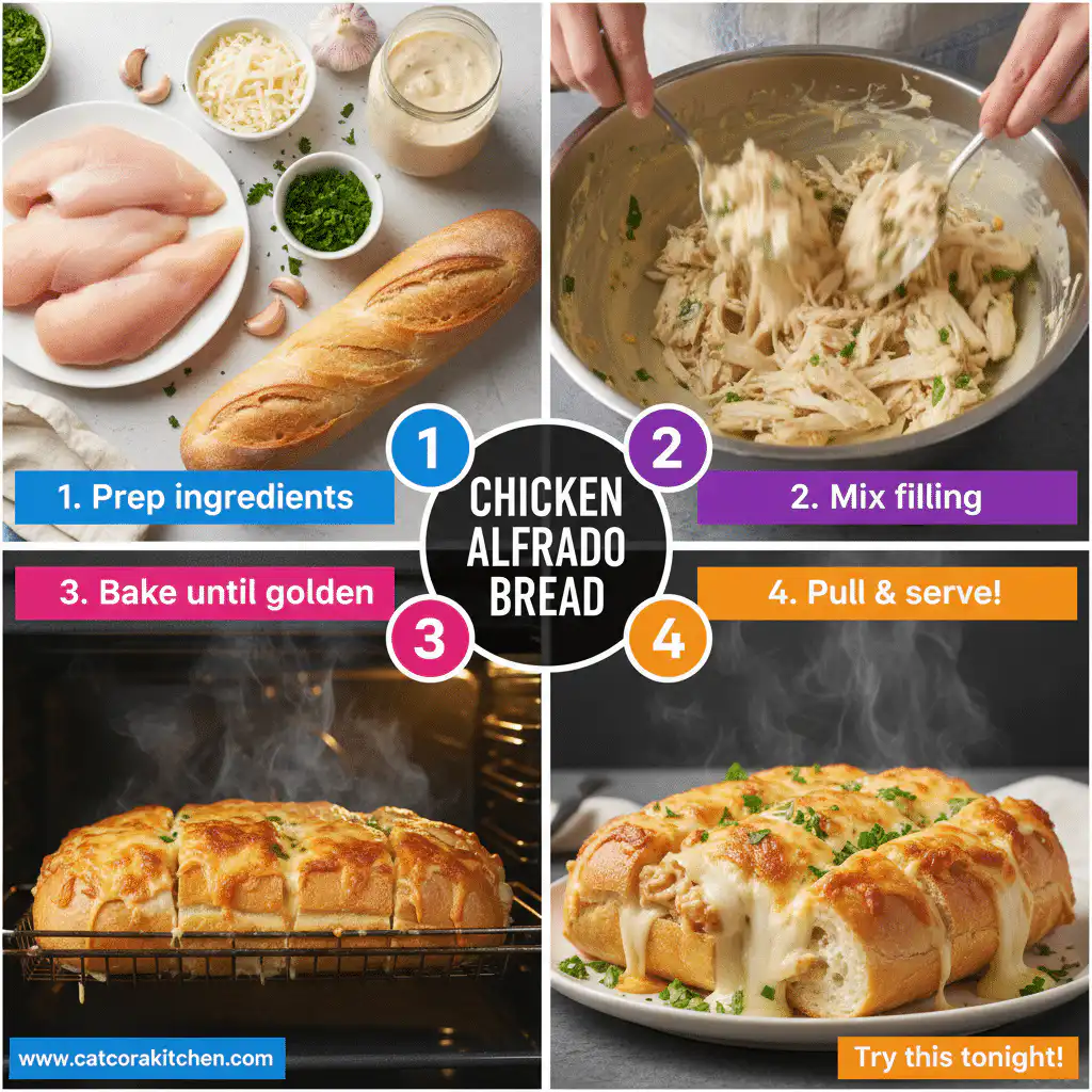 card recipe ingredients and instructions alfredo chicken bread