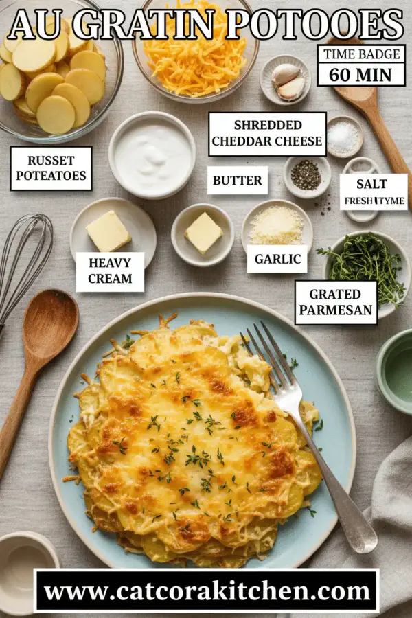 Creamy garlic parmesan potatoes au gratin ingredients