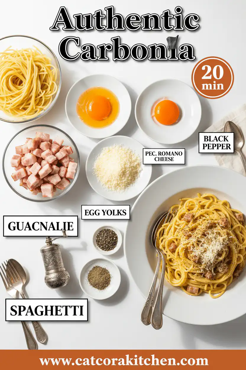 Authentic carbonara recipe ingredients