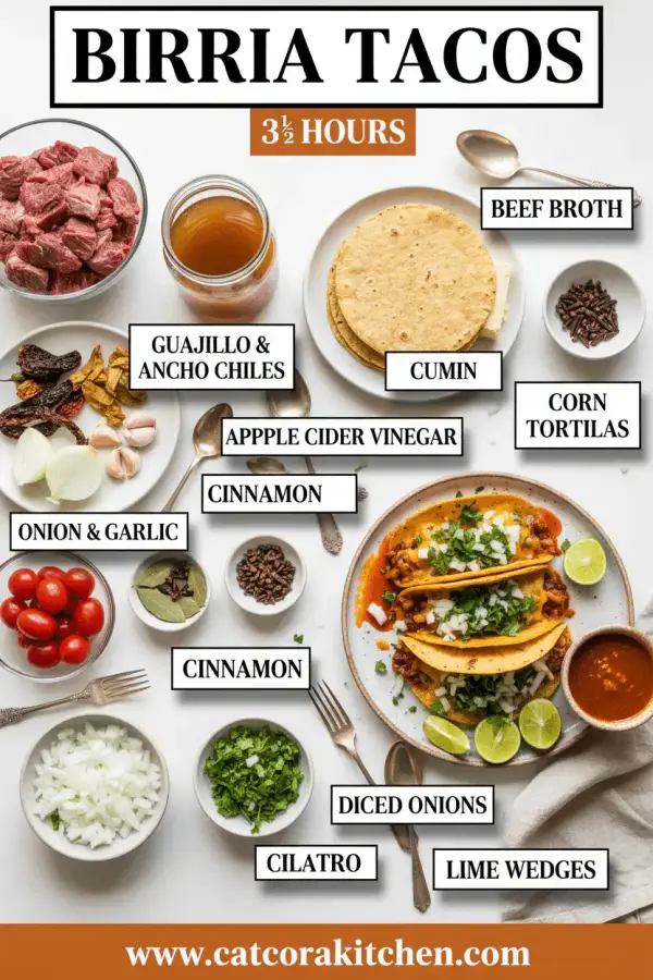 Birria tacos ingredients