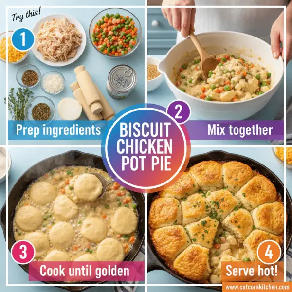 card recipe ingredients and instructions biscuit chicken pot pie