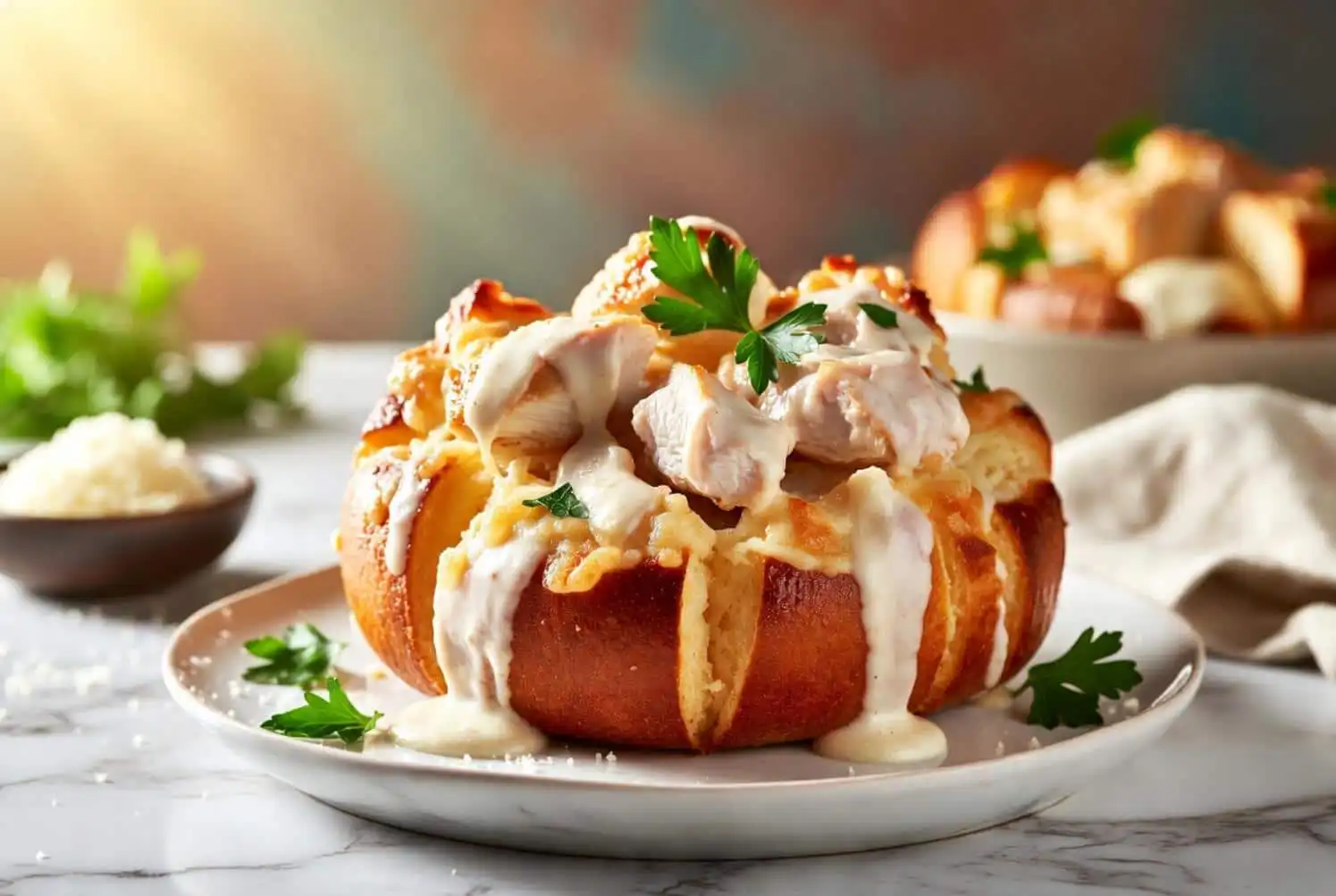 Chicken Alfredo Monkey Bread