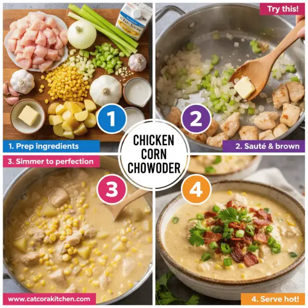 card recipe ingredients and instructions chicken corn chowder