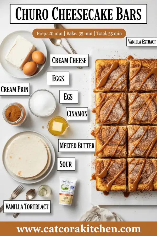 Churro cheesecake bars ingredients