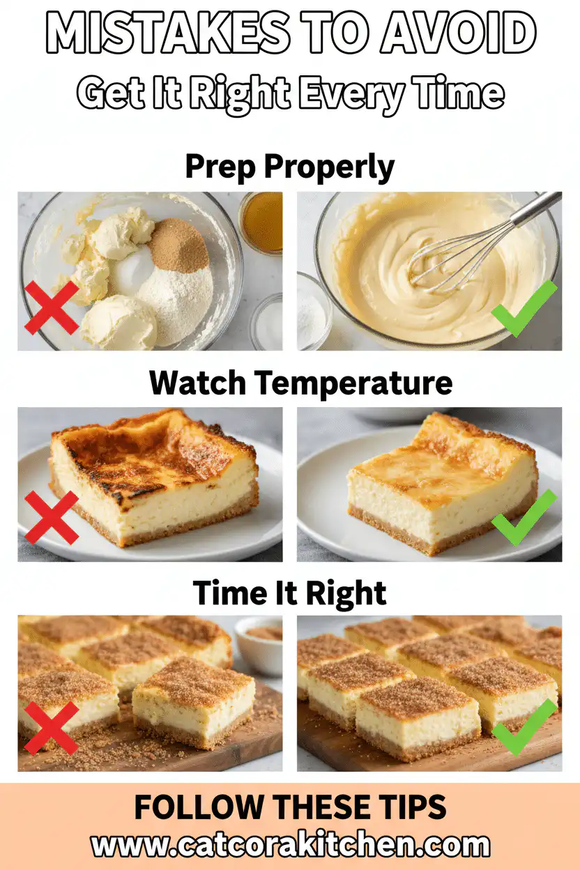 Churro cheesecake bars common mistakes