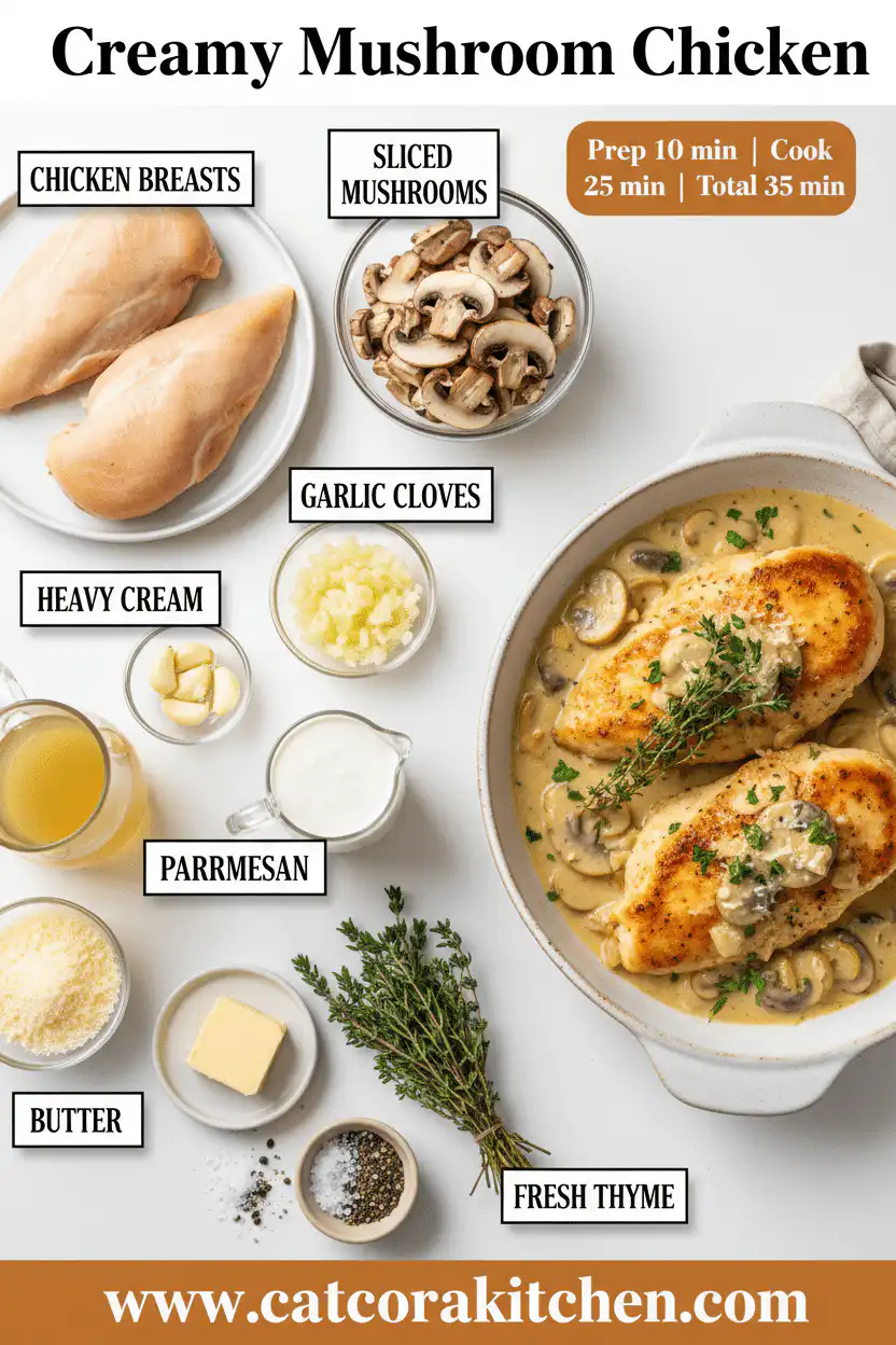 Creamy mushroom chicken ingredients