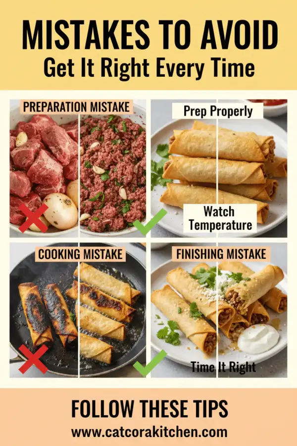 Crispy beef taquitos common mistakes