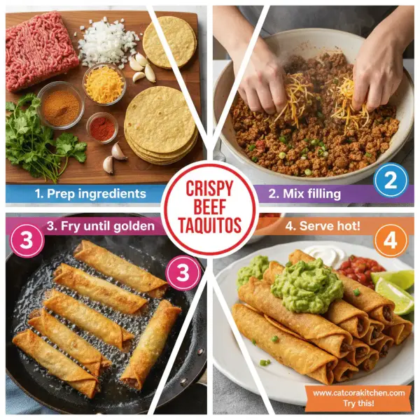 card recipe ingredients and instructions crispy beef taquitos