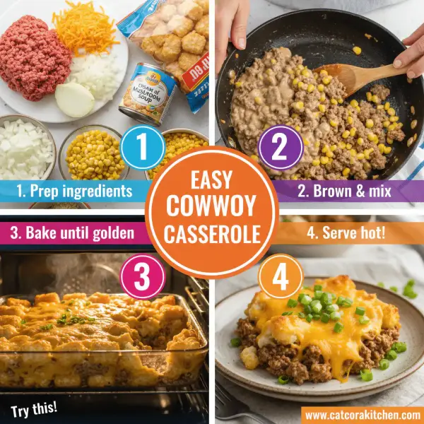 card recipe ingredients and instructions easy cowboy casserole