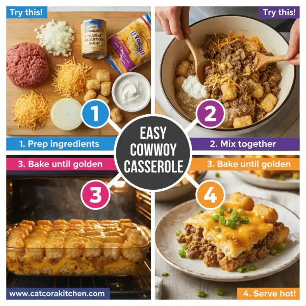 card recipe ingredients and instructions easy cowboy casserole