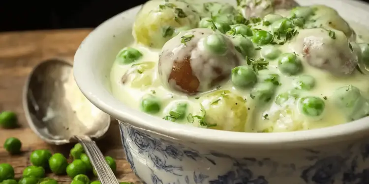 creamed peas and potatoes