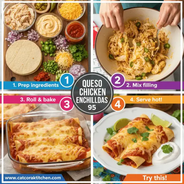 card recipe ingredients and instructions how to make queso chicken enchiladas