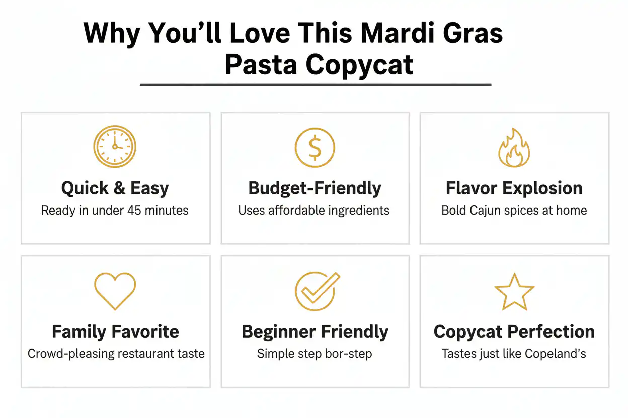 Why you'll love Mardi Gras Pasta Copycat