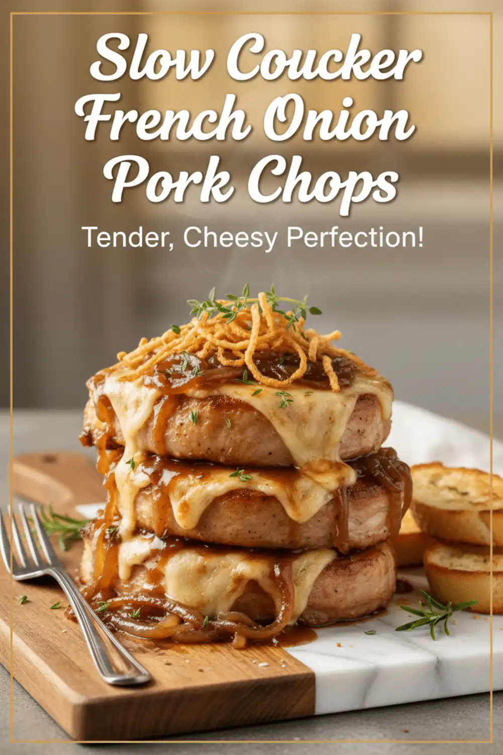Slow Cooker French Onion Pork Chops