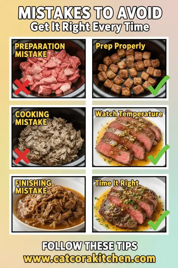 Slow Cooker Garlic Butter Beef common mistakes