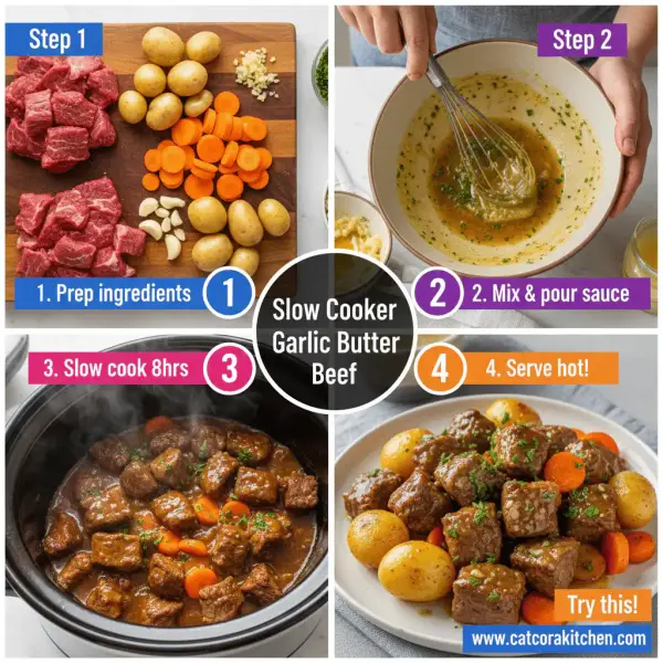 card recipe ingredients and instructions slow cooker garlic butter beef