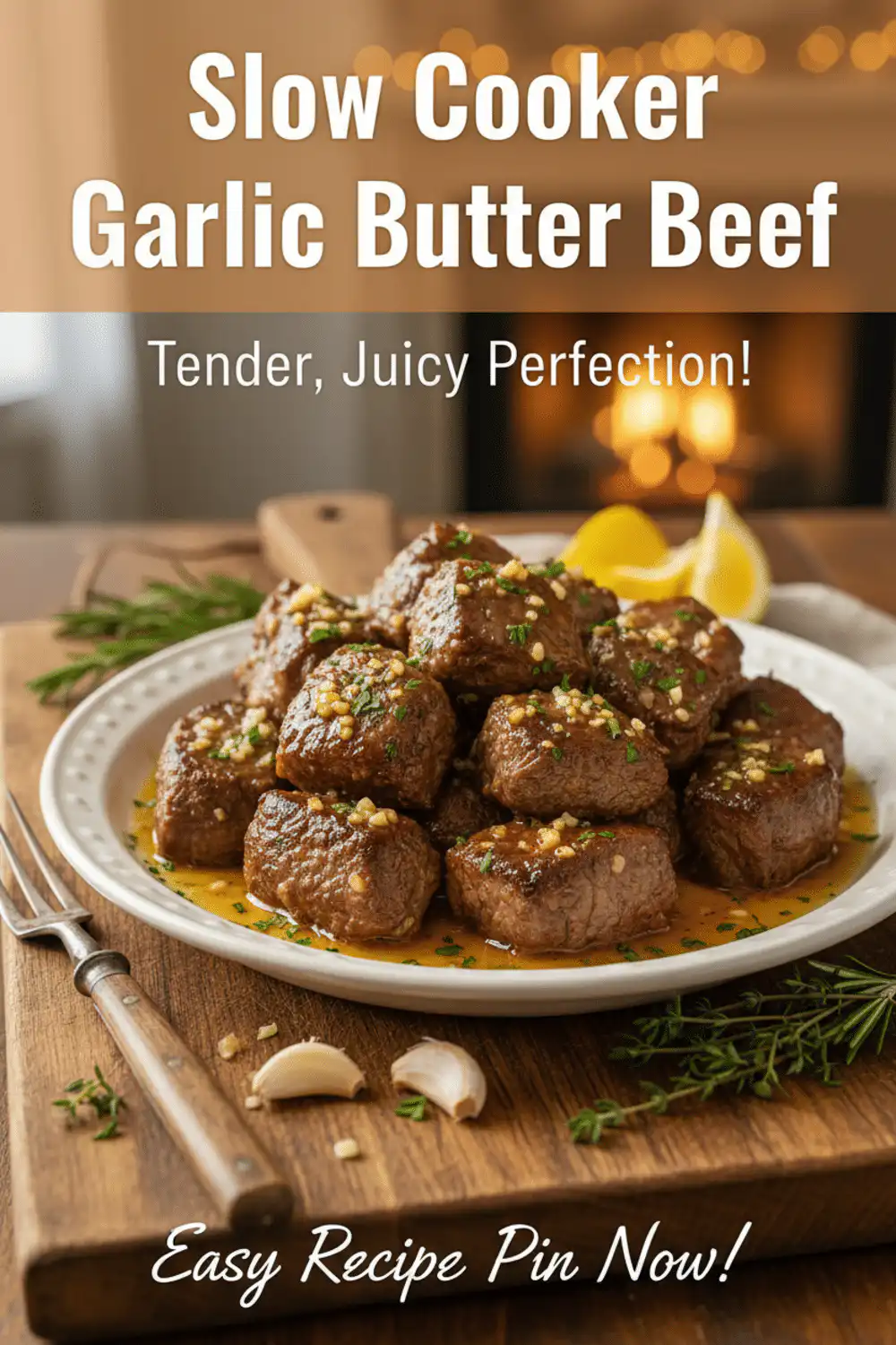 Slow Cooker Garlic Butter Beef