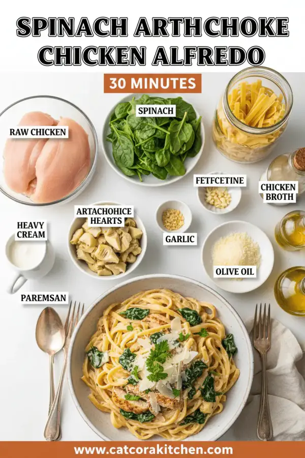 Spinach artichoke chicken alfredo ingredients