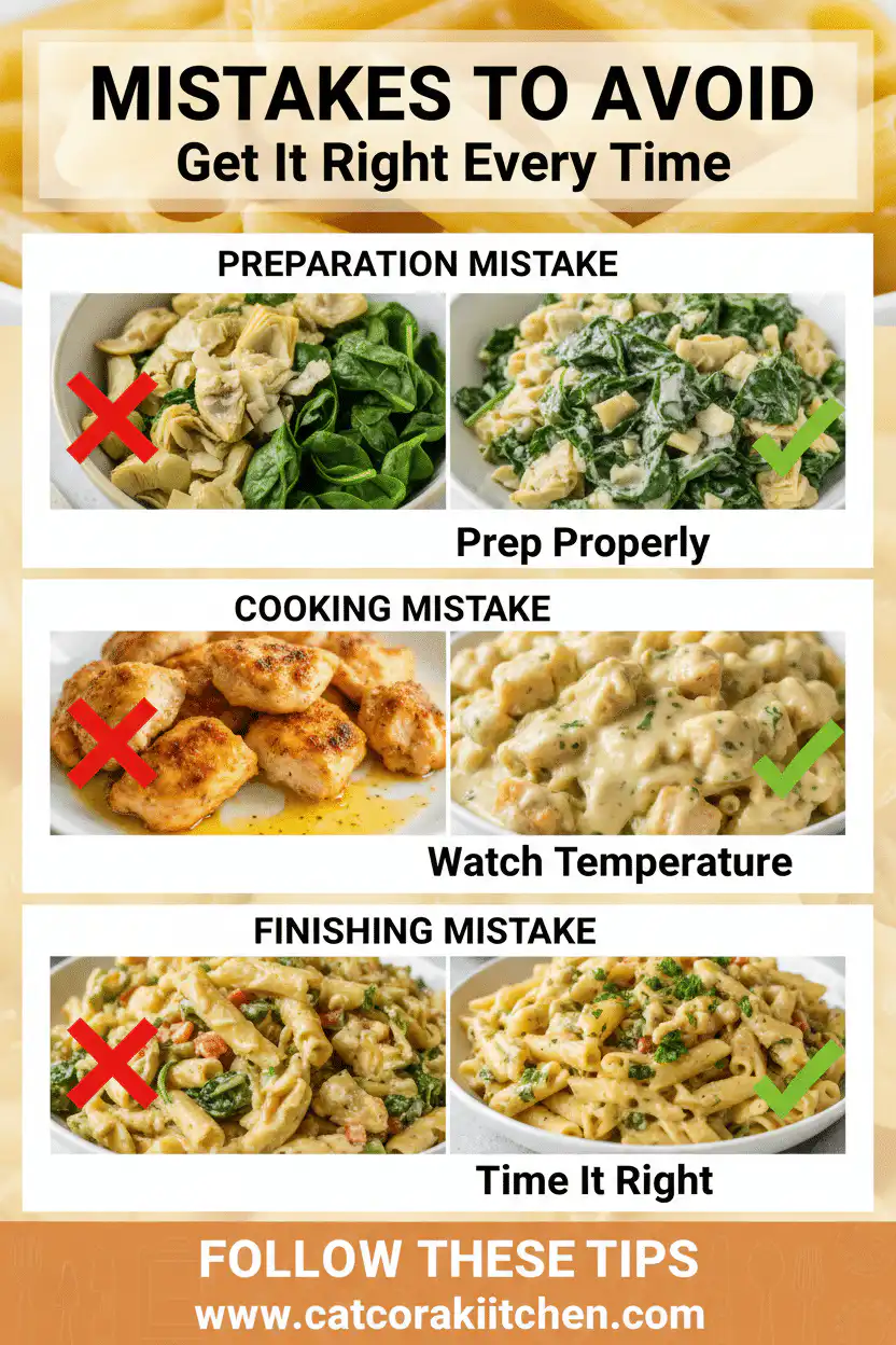 Spinach artichoke chicken alfredo common mistakes