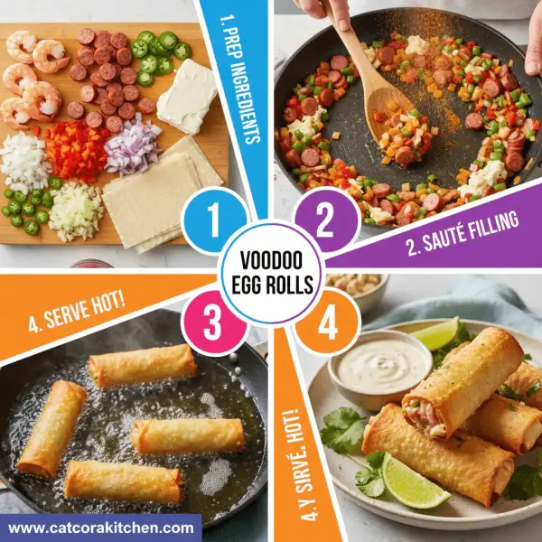 card recipe ingredients and instructions voodoo egg rolls