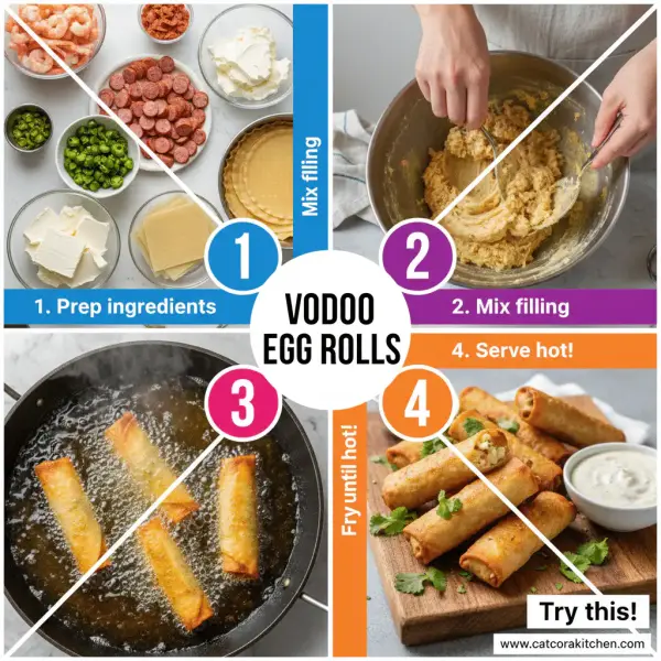 card recipe ingredients and instructions voodoo egg rolls
