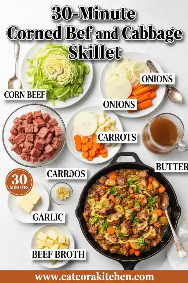30-minute corned beef and cabbage skillet ingredients