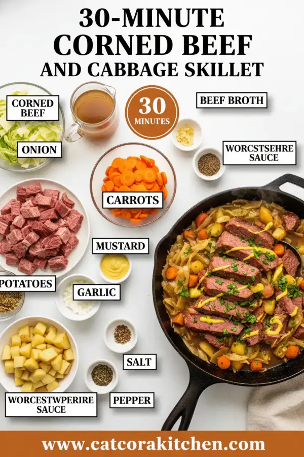 30-minute corned beef and cabbage skillet ingredients