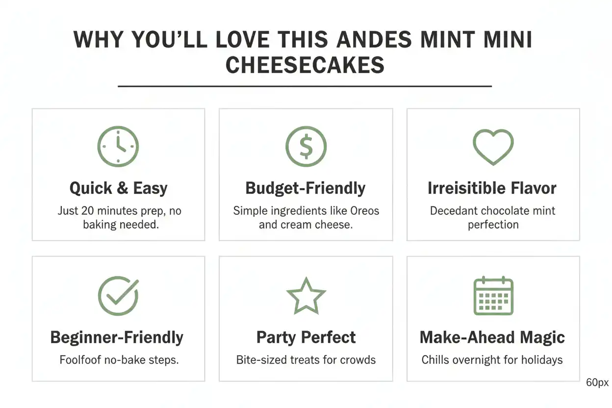 Why you'll love Andes mint mini cheesecakes
