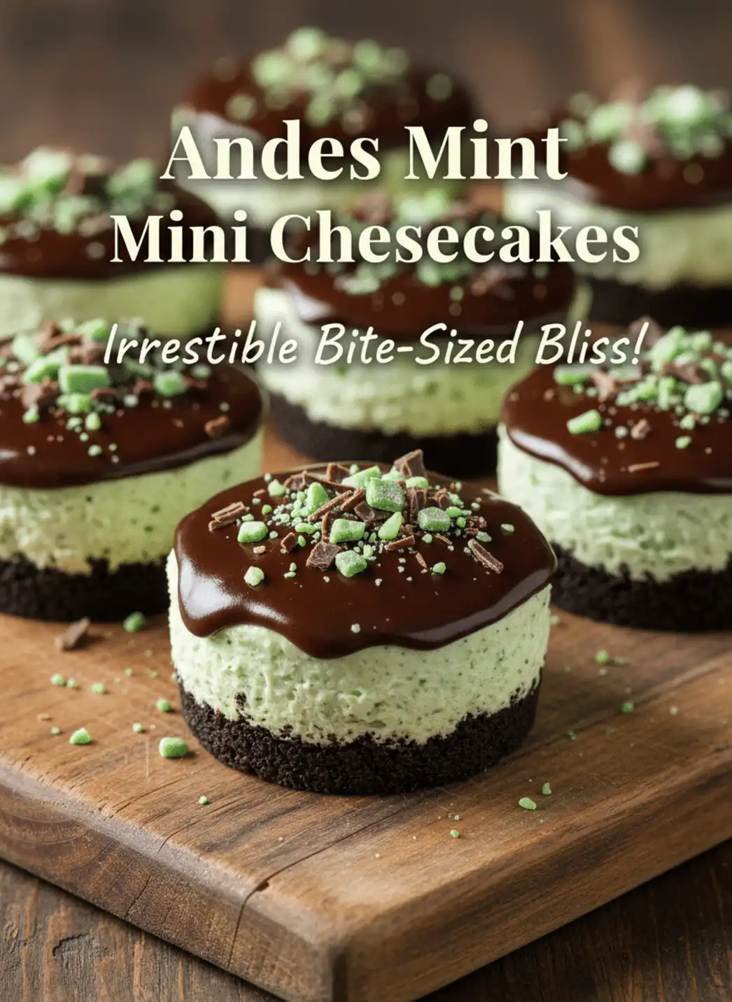 Andes Mint Mini Cheesecakes