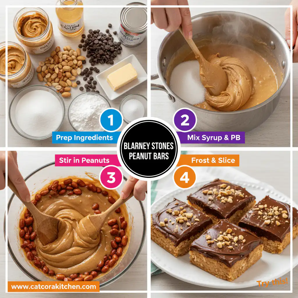 card recipe ingredients and instructions Blarney Stones peanut bars