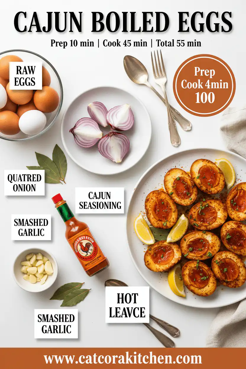 Cajun boiled eggs ingredients